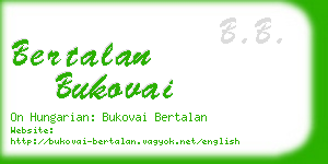 bertalan bukovai business card